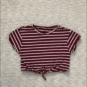 Maroon stripped shirt